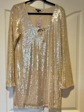 Wild Fable Shimmery Gold Midi Dress Size XL